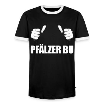 Pfalz Pfälzer Rheinland Pfalz - Männer Kontrast-T-Shirt - Schwarz/Weiß - Vorne - AI Model Female 172 light (172cm) & AI Model Male 178 light (178cm)