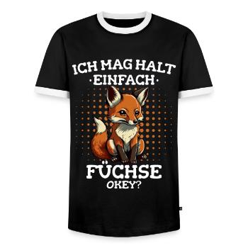 Fuchs Füchse Wildtier Waldtier Rotfuchs - Männer Kontrast-T-Shirt - Schwarz/Weiß - Vorne - AI Model Female 172 light (172cm) & AI Model Male 178 light (178cm)