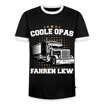 LKW Fahrer Fernfahrer Lastkraftwagenfahrer - Männer Kontrast-T-Shirt - Schwarz/Weiß - Vorne - AI Model Female 172 light (172cm) & AI Model Male 178 light (178cm)