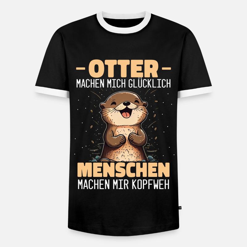 Otter Seeotter - Männer Kontrast-T-Shirt - Schwarz/Weiß
