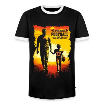 Cadeau de la fête des pères du football américain - T-shirt contrasté Homme - noir/blanc - Devant - AI Model Female 172 light (172cm) & AI Model Male 178 light (178cm)