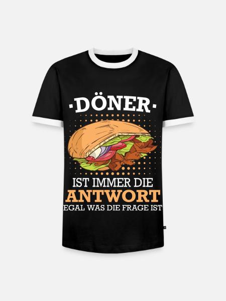 Döner Kebab Dönermann Essen - Männer Kontrast-T-Shirt - Schwarz/Weiß