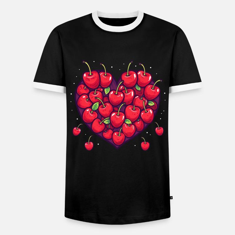 Cherry Fruit Cherries Cherry - Men's Ringer Shirt - black/white
