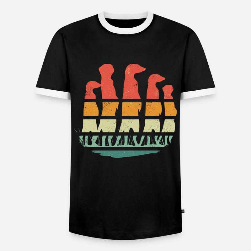 Erdmännchen Scharrtier Tier - Männer Kontrast-T-Shirt - Schwarz/Weiß