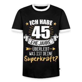 45 Hochzeitstag Geschenk Ehejahre - Männer Kontrast-T-Shirt - Schwarz/Weiß - Vorne - AI Model Female 172 light (172cm) & AI Model Male 178 light (178cm)