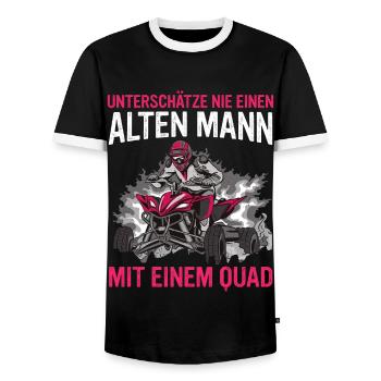 Quad Quadfahrer ATV Quad - Männer Kontrast-T-Shirt - Schwarz/Weiß - Vorne - AI Model Female 172 light (172cm) & AI Model Male 178 light (178cm)