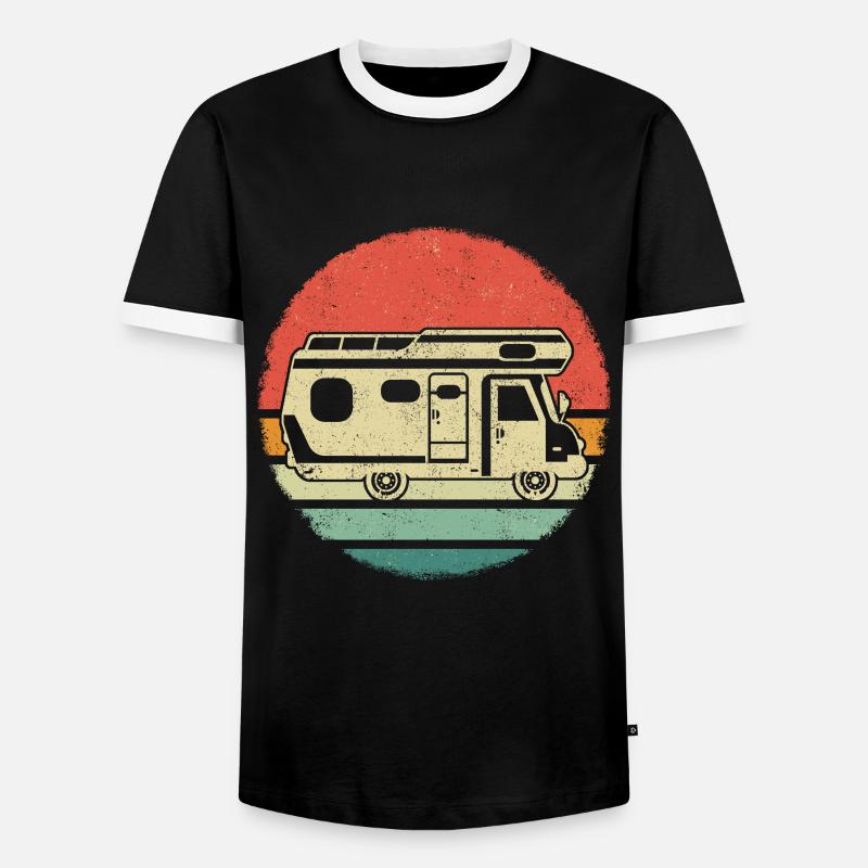 Camping Wohnwagen Camper - Männer Kontrast-T-Shirt - Schwarz/Weiß