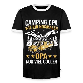 Camping Wohnwagen Camper - Männer Kontrast-T-Shirt - Schwarz/Weiß - Vorne - AI Model Female 172 light (172cm) & AI Model Male 178 light (178cm)