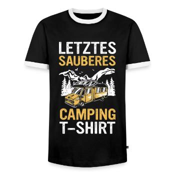 Camping Wohnwagen Camper - Männer Kontrast-T-Shirt - Schwarz/Weiß - Vorne - AI Model Female 172 light (172cm) & AI Model Male 178 light (178cm)