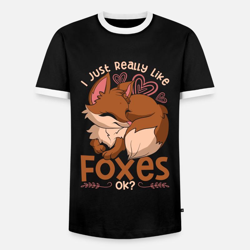 Fuchs - Männer Kontrast-T-Shirt - Schwarz/Weiß