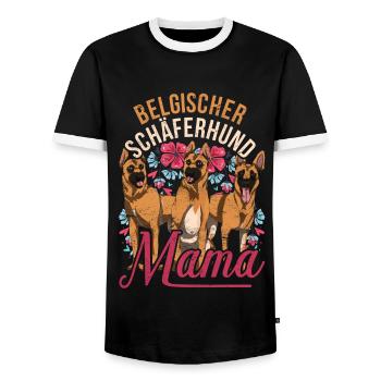 Belgischer Schäferhund Mama Muttertag Malinois - Männer Kontrast-T-Shirt - Schwarz/Weiß - Vorne - AI Model Female 172 light (172cm) & AI Model Male 178 light (178cm)