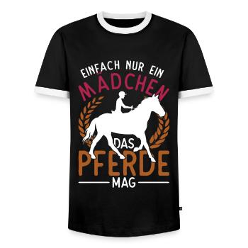 Pferdeliebhaberin Reiterin Mädchen Geschenk Pferd - Männer Kontrast-T-Shirt - Schwarz/Weiß - Vorne - AI Model Female 172 light (172cm) & AI Model Male 178 light (178cm)