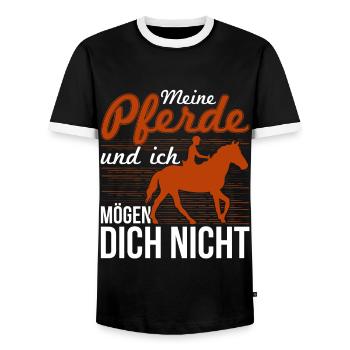 Pferdeliebhaberin Pferdesport Geschenk Pferd - Männer Kontrast-T-Shirt - Schwarz/Weiß - Vorne - AI Model Female 172 light (172cm) & AI Model Male 178 light (178cm)