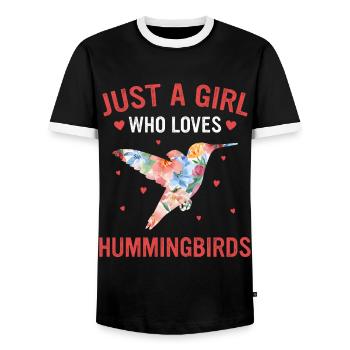 Hummingbird Hummingbird Bird Hummingbird Animal - Men's Ringer Shirt - black/white - Front - AI Model Female 172 light (172cm) & AI Model Male 178 light (178cm)