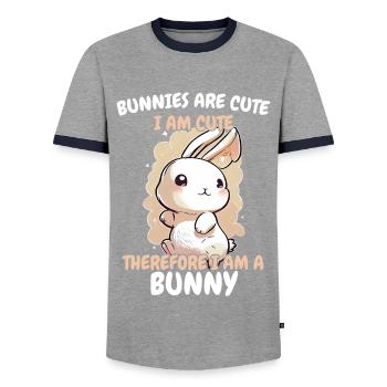 Lapin Lapin Animal Lapin - T-shirt contrasté Homme - gris/marine  - Devant - AI Model Female 172 light (172cm) & AI Model Male 178 light (178cm)