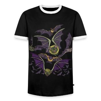 Animal Lover Night Animal Gift Bat - T-shirt contrasté Homme - noir/blanc - Devant - AI Model Female 172 light (172cm) & AI Model Male 178 light (178cm)