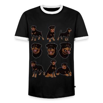 Dog Lover Pet Dog Gift Rottweiler - T-shirt contrasté Homme - noir/blanc - Devant - AI Model Female 172 light (172cm) & AI Model Male 178 light (178cm)