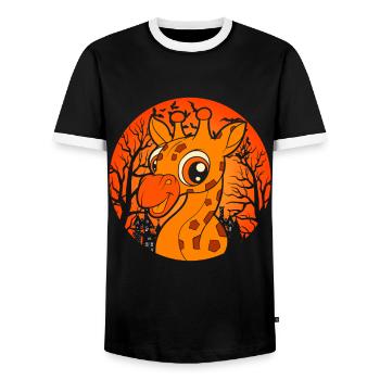 Full Moon Africa Animal Gift Halloween Girafe - T-shirt contrasté Homme - noir/blanc - Devant - AI Model Female 172 light (172cm) & AI Model Male 178 light (178cm)