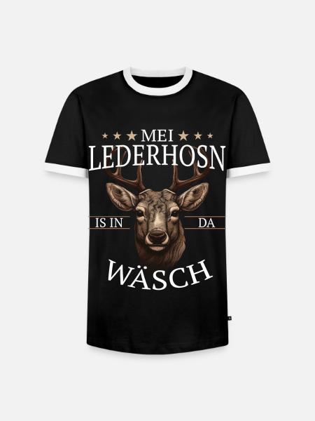 Hirsch Trachtenshirt Geweih Hirsche - Männer Kontrast-T-Shirt - Schwarz/Weiß