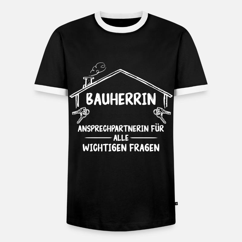 Bauherr Hausbauer Häuslebauer - Männer Kontrast-T-Shirt - Schwarz/Weiß