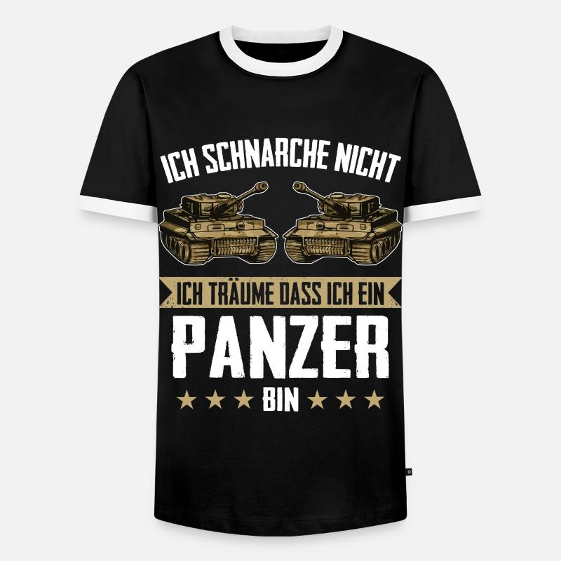 Panzer Kampfpanzer Panzerkampfwagen Panzerfahrer - Männer Kontrast-T-Shirt - Schwarz/Weiß