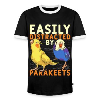Vogelliebhaber Vogel Lustiges Geschenk Sittich - Männer Kontrast-T-Shirt - Schwarz/Weiß - Vorne - AI Model Female 172 light (172cm) & AI Model Male 178 light (178cm)