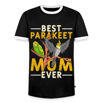 Meilleure perruche Cadeau de fête des mères Perruche - T-shirt contrasté Homme - noir/blanc - Devant - AI Model Female 172 light (172cm) & AI Model Male 178 light (178cm)