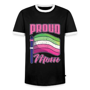 Fière maman Abrossexuelle Cadeau de la fête des mères LGBT - T-shirt contrasté Homme - noir/blanc - Devant - AI Model Female 172 light (172cm) & AI Model Male 178 light (178cm)