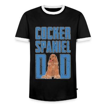 Cocker Spaniel Daddy Father's Day Gift Dogs - Men's Ringer Shirt - black/white - Front - AI Model Female 172 light (172cm) & AI Model Male 178 light (178cm)