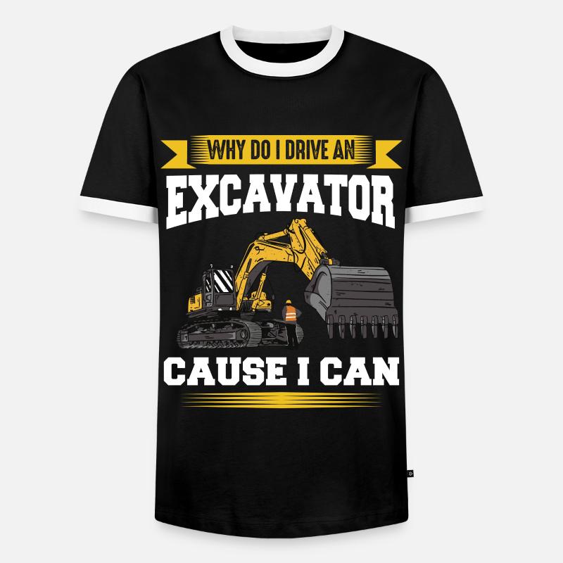 Bagger Baggerfahrer Baustelle Arbeit - Männer Kontrast-T-Shirt - Schwarz/Weiß