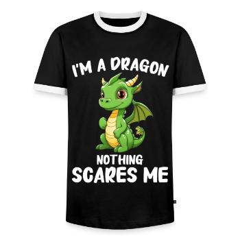 Drache Mystisch Drachen Fantasie - Männer Kontrast-T-Shirt - Schwarz/Weiß - Vorne - AI Model Female 172 light (172cm) & AI Model Male 178 light (178cm)
