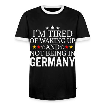 Allemagne Drapeau allemand Nation Pays - T-shirt contrasté Homme - noir/blanc - Devant - AI Model Female 172 light (172cm) & AI Model Male 178 light (178cm)