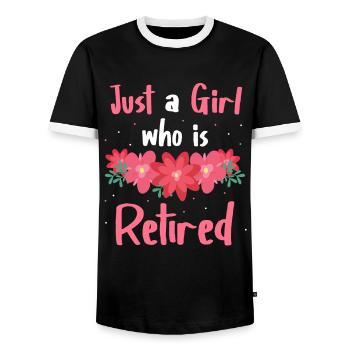 Rentner Ruhestand Rente Pensionierung - Männer Kontrast-T-Shirt - Schwarz/Weiß - Vorne - AI Model Female 172 light (172cm) & AI Model Male 178 light (178cm)