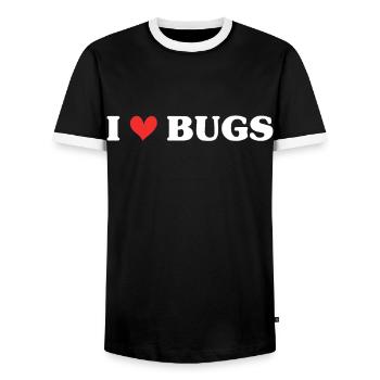Insect Entomologist Biology - Men's Ringer Shirt - black/white - Front - AI Model Female 172 light (172cm) & AI Model Male 178 light (178cm)