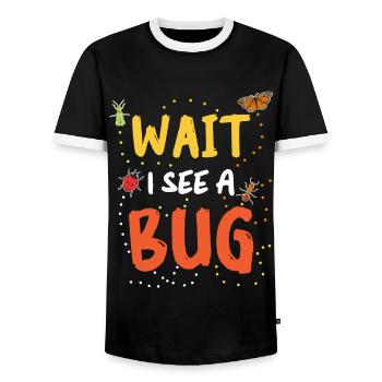 Insect Entomologist Biology - Men's Ringer Shirt - black/white - Front - AI Model Female 172 light (172cm) & AI Model Male 178 light (178cm)