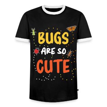 Insect Entomologist Biology - Men's Ringer Shirt - black/white - Front - AI Model Female 172 light (172cm) & AI Model Male 178 light (178cm)