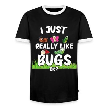 Insect Entomologist Biology - Men's Ringer Shirt - black/white - Front - AI Model Female 172 light (172cm) & AI Model Male 178 light (178cm)