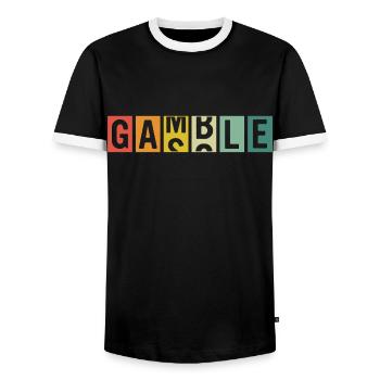 Kasino Glückspiel Casino Las Vegas Glückspieler - Männer Kontrast-T-Shirt - Schwarz/Weiß - Vorne - AI Model Female 172 light (172cm) & AI Model Male 178 light (178cm)