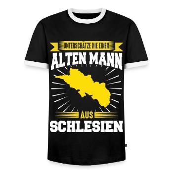 Niederschlesien Oberschlesien Schlesier Polen - Männer Kontrast-T-Shirt - Schwarz/Weiß - Vorne - AI Model Female 172 light (172cm) & AI Model Male 178 light (178cm)