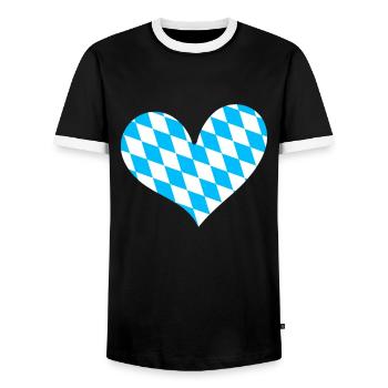 Land libre de Bavière Bavière - T-shirt contrasté Homme - noir/blanc - Devant - AI Model Female 172 light (172cm) & AI Model Male 178 light (178cm)