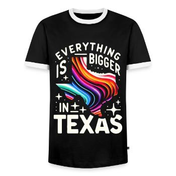Texas State Texans Texas - Men's Ringer Shirt - black/white - Front - AI Model Female 172 light (172cm) & AI Model Male 178 light (178cm)