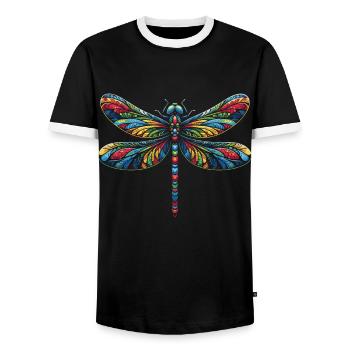 dragonfly dragonflies insects nature - Men's Ringer Shirt - black/white - Front - AI Model Female 172 light (172cm) & AI Model Male 178 light (178cm)
