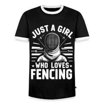Escrimeur - T-shirt contrasté Homme - noir/blanc - Devant - AI Model Female 172 light (172cm) & AI Model Male 178 light (178cm)