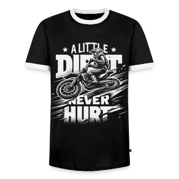 Motocross Dirtbike Supermoto - Männer Kontrast-T-Shirt - Schwarz/Weiß - Vorne - AI Model Female 172 light (172cm) & AI Model Male 178 light (178cm)