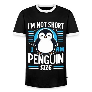 Penguin Penguin Animal - Men's Ringer Shirt - black/white - Front - AI Model Female 172 light (172cm) & AI Model Male 178 light (178cm)