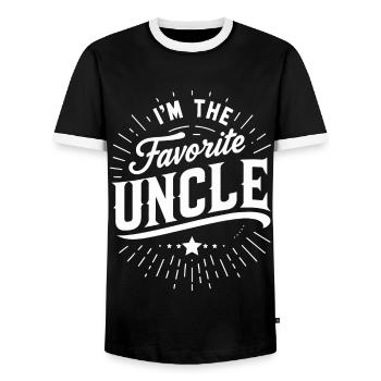 Uncle Fmilie Great-Uncle Uncle's - Men's Ringer Shirt - black/white - Front - AI Model Female 172 light (172cm) & AI Model Male 178 light (178cm)