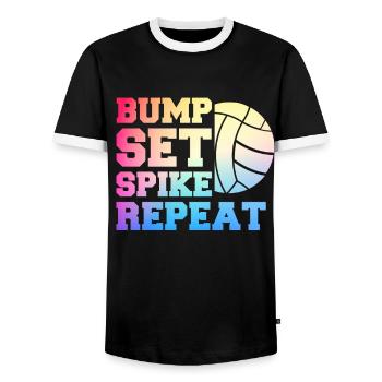Joueur de volley-ball Volley-ball de plage Joueur de volley-ball S - T-shirt contrasté Homme - noir/blanc - Devant - AI Model Female 172 light (172cm) & AI Model Male 178 light (178cm)