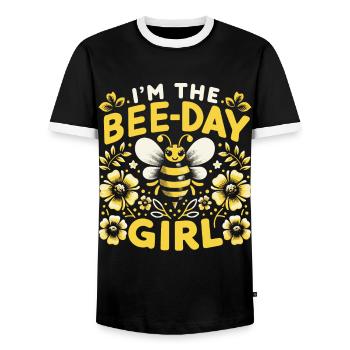 Honigbiene Imker Bienen Biene - Männer Kontrast-T-Shirt - Schwarz/Weiß - Vorne - AI Model Female 172 light (172cm) & AI Model Male 178 light (178cm)