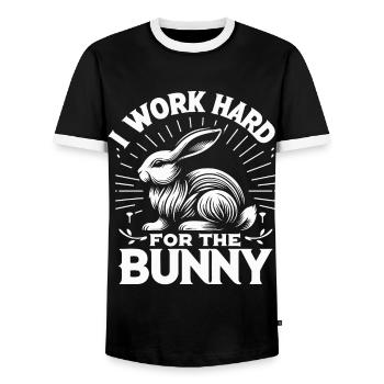 Hase Häschen Tier Haustier Hasen - Männer Kontrast-T-Shirt - Schwarz/Weiß - Vorne - AI Model Female 172 light (172cm) & AI Model Male 178 light (178cm)