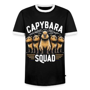 Capybara Capybara Rongeur Animal - T-shirt contrasté Homme - noir/blanc - Devant - AI Model Female 172 light (172cm) & AI Model Male 178 light (178cm)